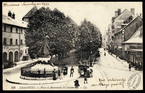 Chambéry. Place et Monument du Centenaire
