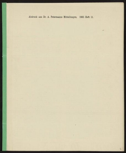 Adbruck aus Dr A. Petermanns Mitteilungen, Heft 11